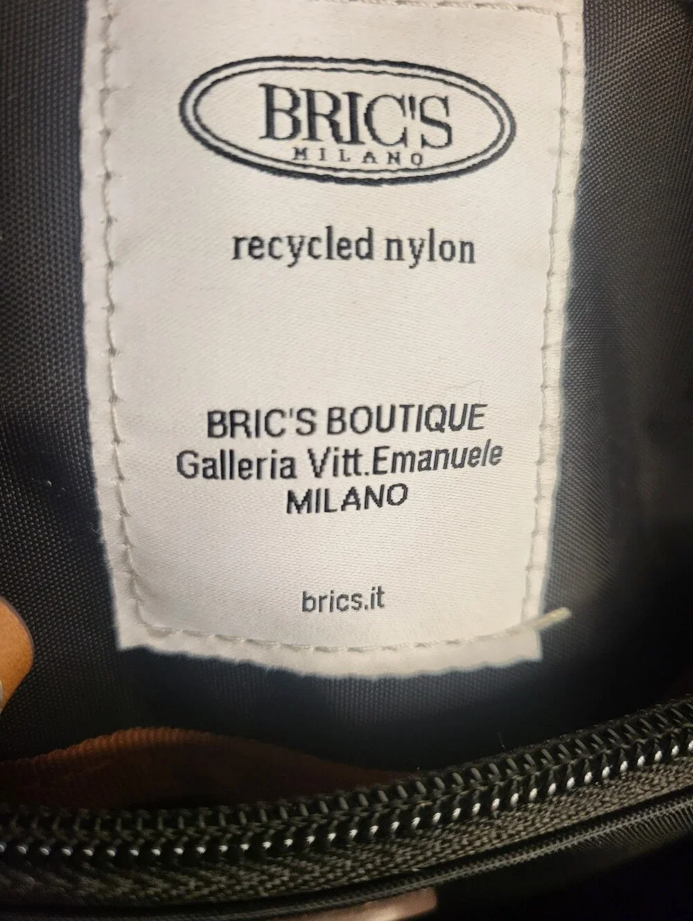 Bric's Milano Black Luxury X-collection Commuter Tote with Tan Leather Handles.